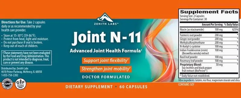 joint n11 supplement facts